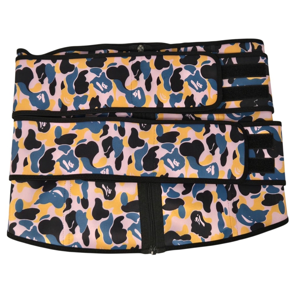 Waist Trainer Adjustable Size 3XL Colorful Print With Zipper